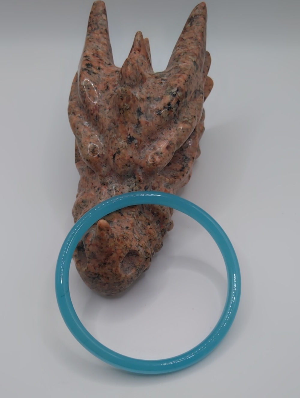 Slim Blue Glass Bangle Sz 8 - Picture 3 of 7